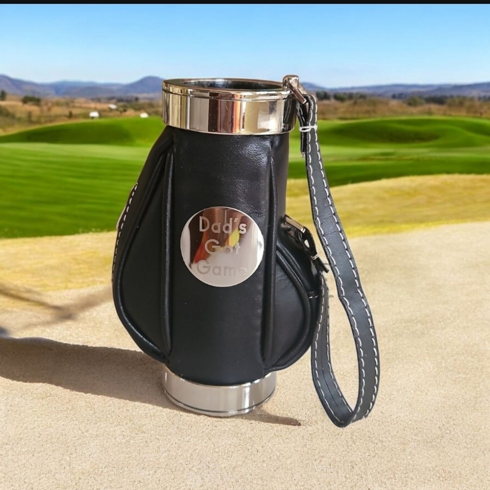 Mini Engraved Leather Golf Bag DADS GOT GOLF On This Bag Pens Or Mini Clubs In
